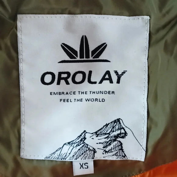 Orolay 90% duck down mid length zipper coat pocket hood blogger fav oversized xs - Picture 9 of 13